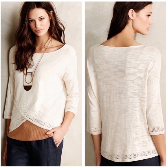 Anthropologie Sweaters - Anthropologie MOTH crossed pointelle sweater